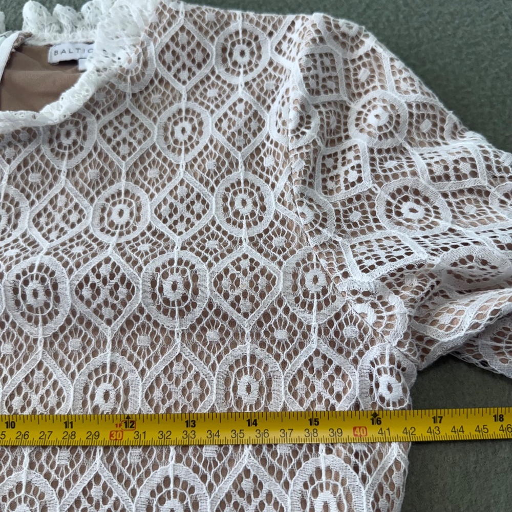 Baltic Born Windsor Lace Tiered Midi Dress‎ Ivory Size M - Picture 7 of 11